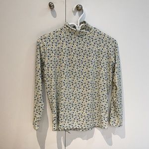 Ditsy floral mock neck long-sleeve top